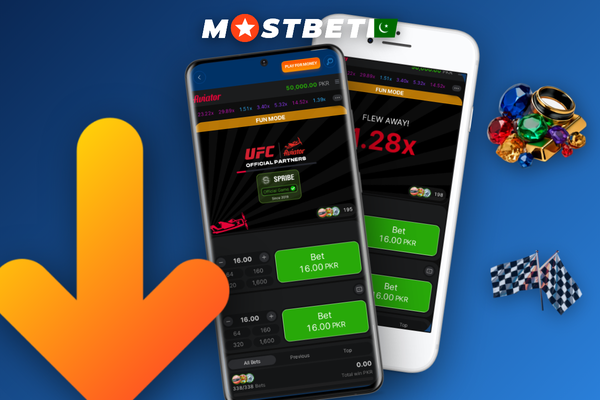 Mostbet Aviator app download on Android and iOS smartphones showing 4.10x live round