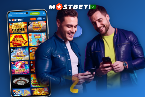 Mostbet casino bonus badge on a spinning mobile slot reel showing PKR bet amount