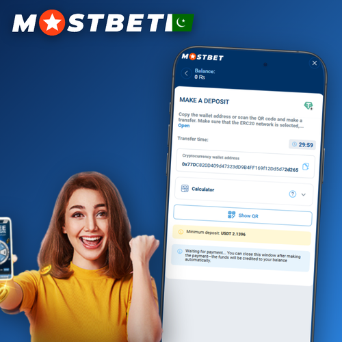Mostbet minimum deposit screen showing JazzCash, Easypaisa and card options in PKR