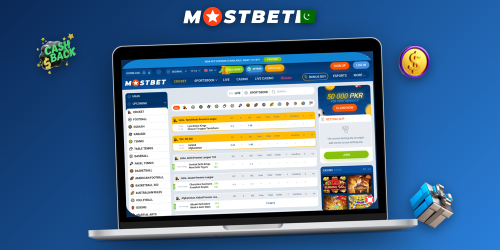 Mostbet download for PC running fullscreen on Windows with sportsbook and live casino